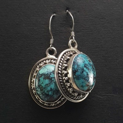 Old Tibetan Turquoise Earrings [pair]
