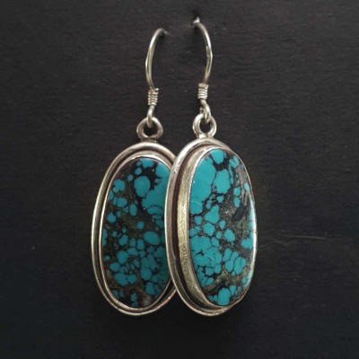 Old Tibetan Turquoise Earrings [pair]