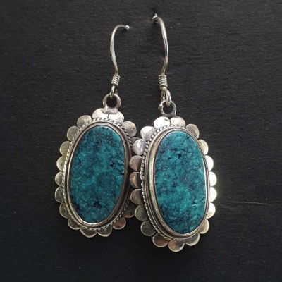 Old Tibetan Turquoise Earrings [pair]