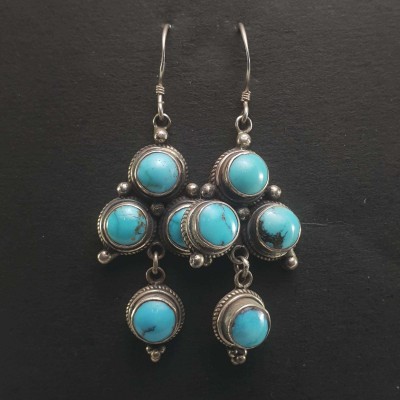 Old Tibetan Turquoise Earrings [pair]