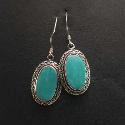 Old Tibetan Turquoise Earrings [pair]