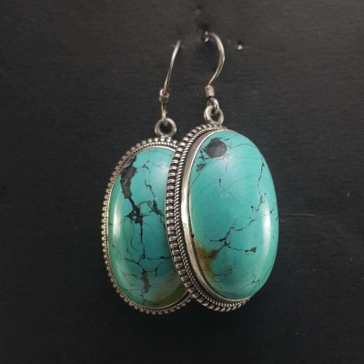 Old Tibetan Turquoise Earrings [pair]