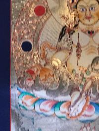Tibetan Thangka Of Yellow Jambhala