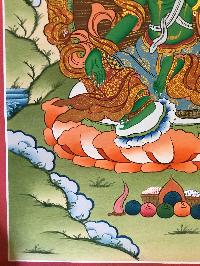 Tibetan Thangka Of Green Tara