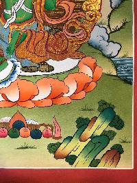 Tibetan Thangka Of Green Tara