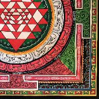[newari] Buddhist Thangka Of Sri Yantra Mandala