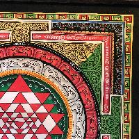 [newari] Buddhist Thangka Of Sri Yantra Mandala