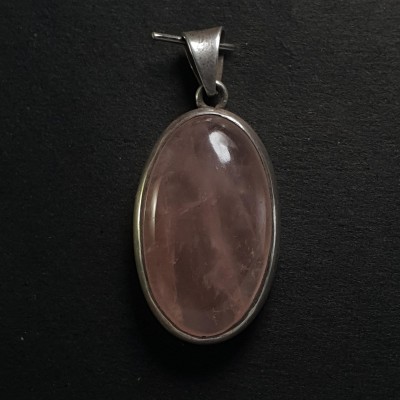 Rose Quartz Silver Pendant