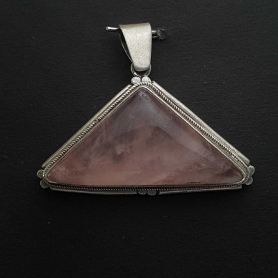 Rose Quartz Silver Pendant