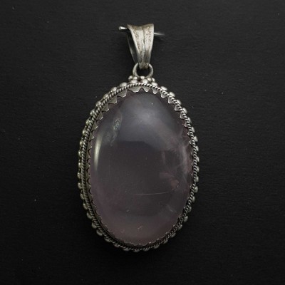 Rose Quartz Silver Pendant
