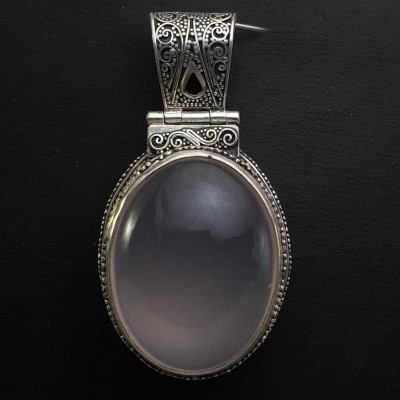 Rose Quartz Silver Pendant