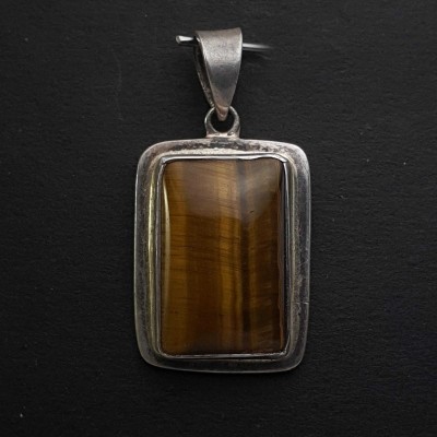 Tiger Eye Silver Pendant