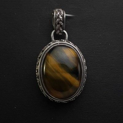 Tiger Eye Silver Pendant