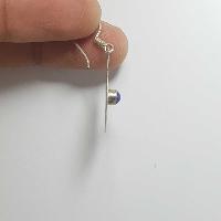 Nepali Handmade Silver Earring [lapis]