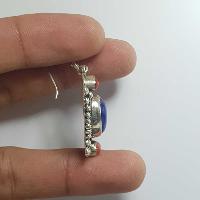 Nepali Handmade Silver Earring [lapis]