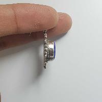 Nepali Handmade Silver Earring [lapis]