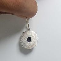 Nepali Handmade Silver Earring [lapis]