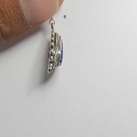 Nepali Handmade Silver Earring [lapis]
