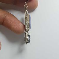Nepali Handmade Silver Earring [lapis]
