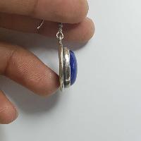Nepali Handmade Silver Earring [lapis]