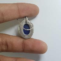 Nepali Handmade Silver Earring [lapis]