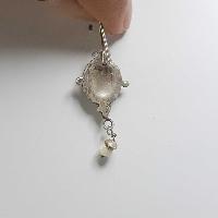 Nepali Handmade Silver Earring [lapis]
