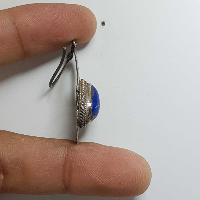 Nepali Handmade Silver Earring [lapis]