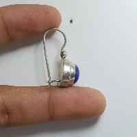 Nepali Handmade Silver Earring [lapis]