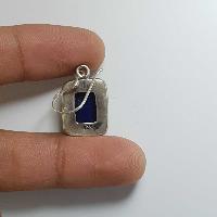 Nepali Handmade Silver Earring [lapis]