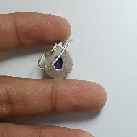 Nepali Handmade Silver Earring [lapis]