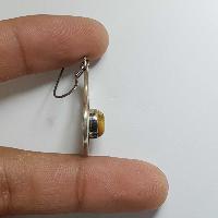 Silver Earring With [tiger Eye Stone]