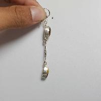 Silver Earring With [tiger Eye Stone]