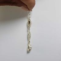 Silver Earring With [tiger Eye Stone]