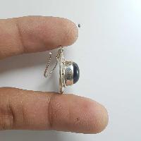 Silver Earrings With [real Onyx Stone]