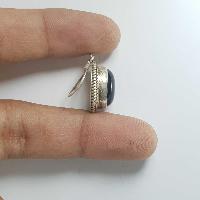 Silver Earrings With [real Onyx Stone]