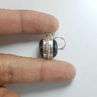 Silver Earrings With [real Onyx Stone]