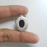 Silver Earrings With [real Onyx Stone]