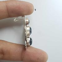 Silver Earrings With [real Onyx Stone]