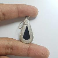 Silver Earrings With [real Onyx Stone]