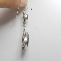 Silver Earrings With [real Onyx Stone]
