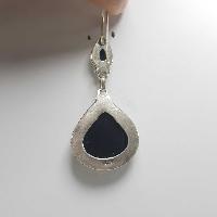 Silver Earrings With [real Onyx Stone]