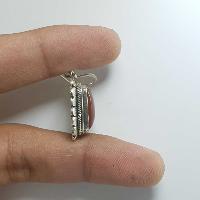 Silver Earrings With [real Onyx Stone]