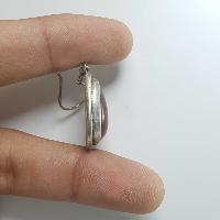 Silver Earrings With [real Onyx Stone]