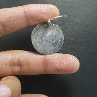 Silver Earrings With [real Coral Stone]