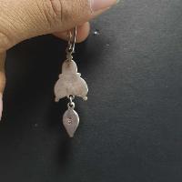 Silver Earrings With [real Coral Stone]