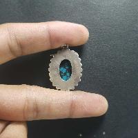 Silver Earrings With [real Old Tibetan Turquoise]
