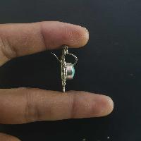 Silver Earrings With [real Old Tibetan Turquoise]