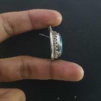 Silver Earrings With [real Old Tibetan Turquoise]