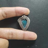 Silver Earrings With [real Old Tibetan Turquoise]