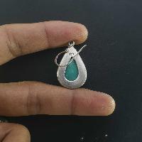 Silver Earrings With [real Old Tibetan Turquoise]